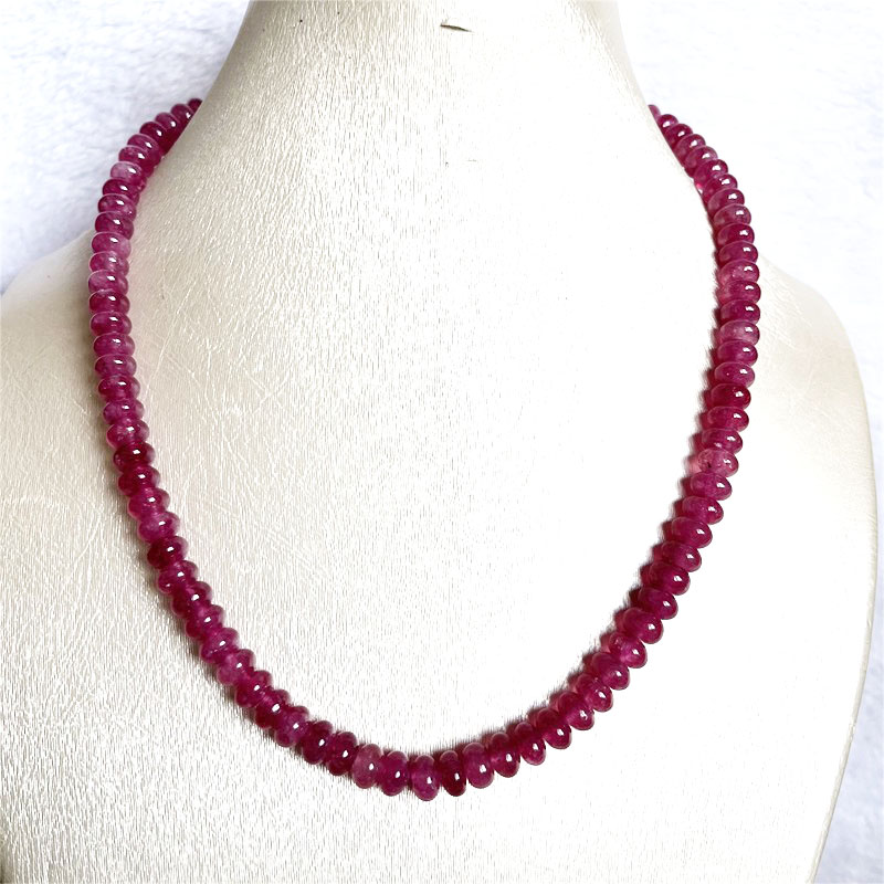Vintage Fashion Wholesale - 5*8MM Oval Pink Red Rubellite Necklace