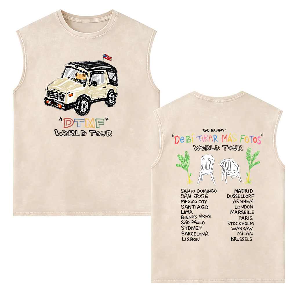 Vintage Fashion World - Washed Vintage Rapper Bad Bunny Tank