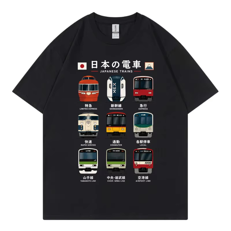 Japanese Tokyo Rail Graphic T  - Vintage Fashion In Tokyo ulasan dan harga