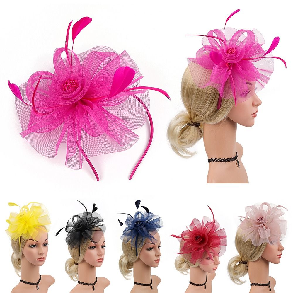 Feathers Ribbon Fascinator Hat - Vintage Fashion Hats ulasan dan harga
