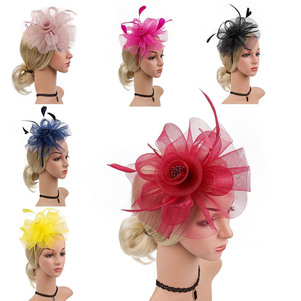 Feathers Ribbon Fascinator Hat - Vintage Fashion Hats ulasan dan harga