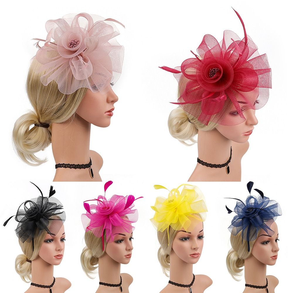 Feathers Ribbon Fascinator Hat - Vintage Fashion Hats ulasan dan harga