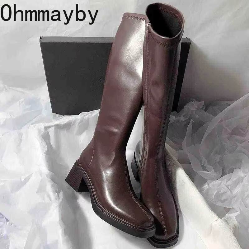 Vintage Thick Heel Women Knee  - Vintage Style Women Fashion ulasan dan harga