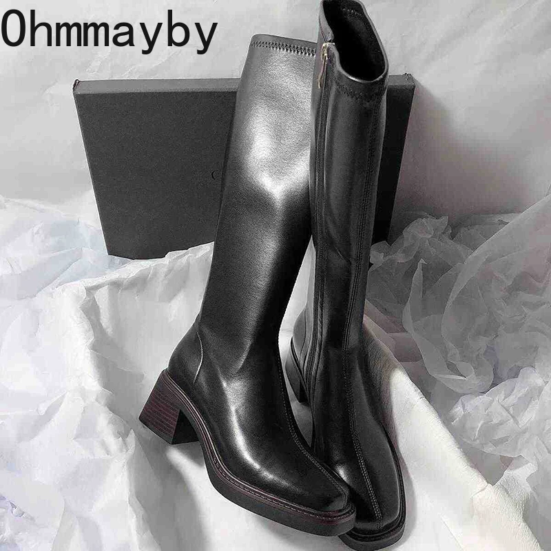 Vintage Thick Heel Women Knee  - Vintage Style Women Fashion ulasan dan harga
