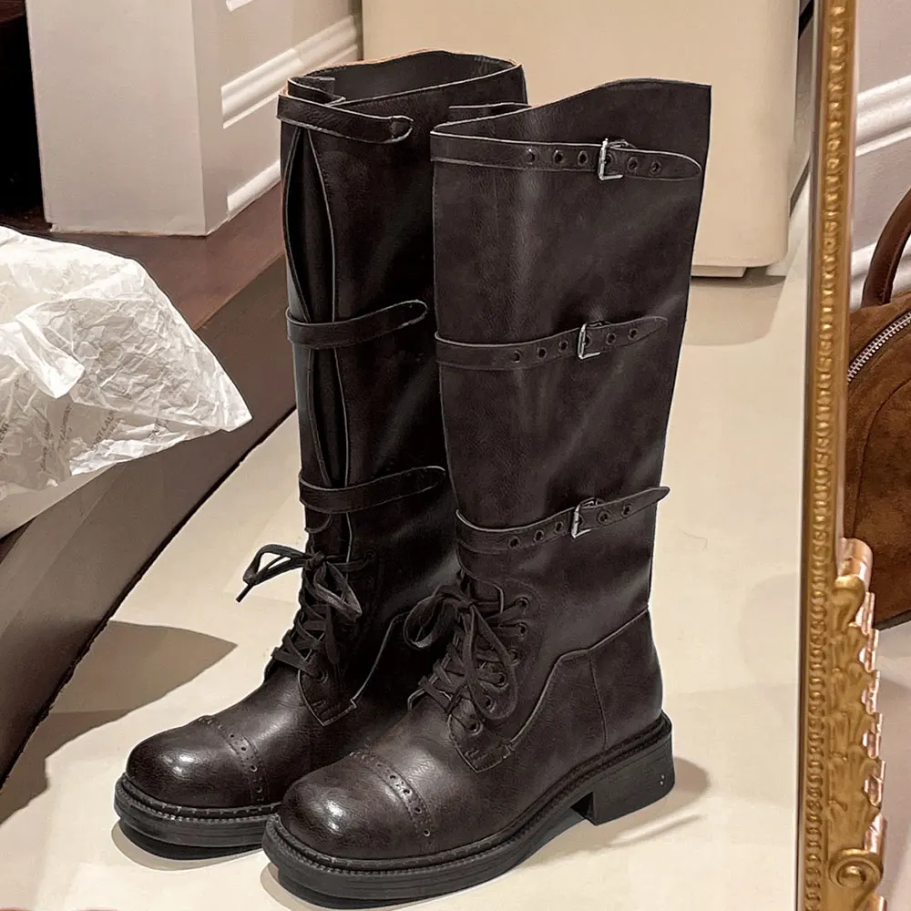 Women's Knee High Boots Vintag - Vintage Style Women Fashion ulasan dan harga