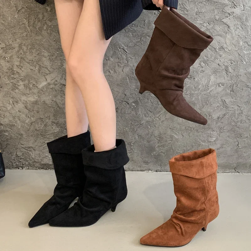Aneikeh Winter Pointed Toe Thi - Vintage Style Women Fashion ulasan dan harga