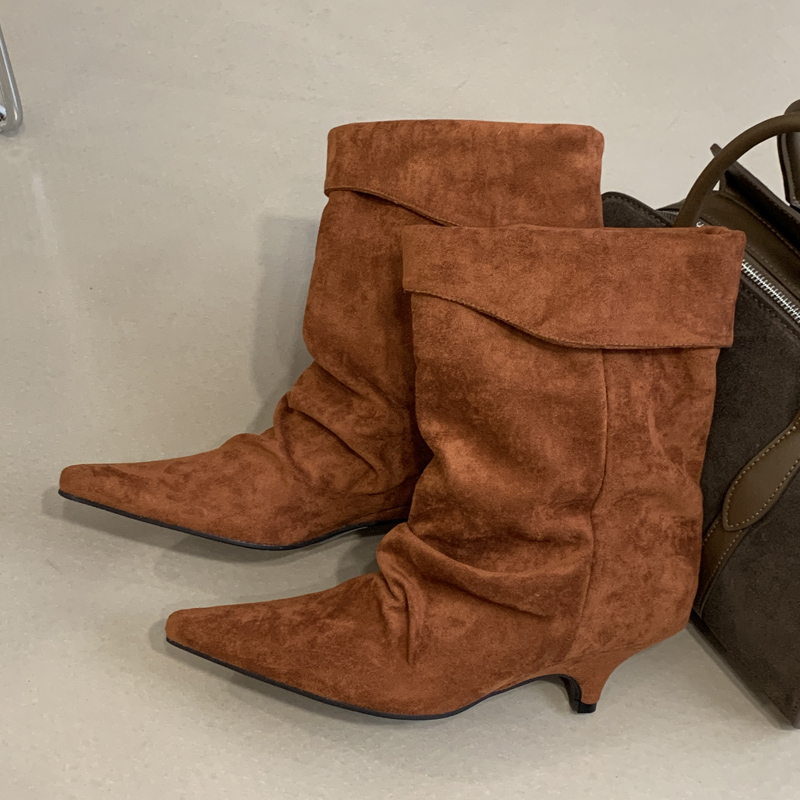 Aneikeh Winter Pointed Toe Thi - Vintage Style Women Fashion ulasan dan harga