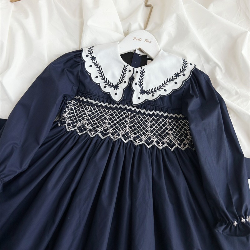 Vintage Dark Blue Hand-Embroid - Vintage Fashion La ulasan dan harga