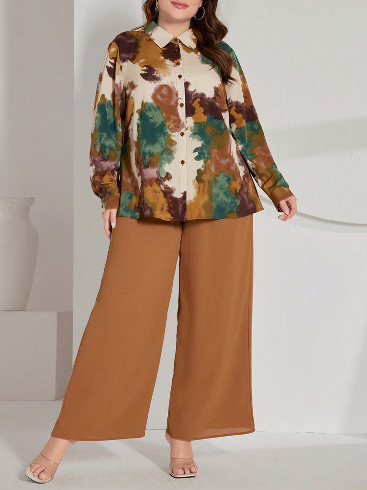 GIBSIE Plus Size Women Pant Se - Tie Dye Shirt Vintage ulasan dan harga