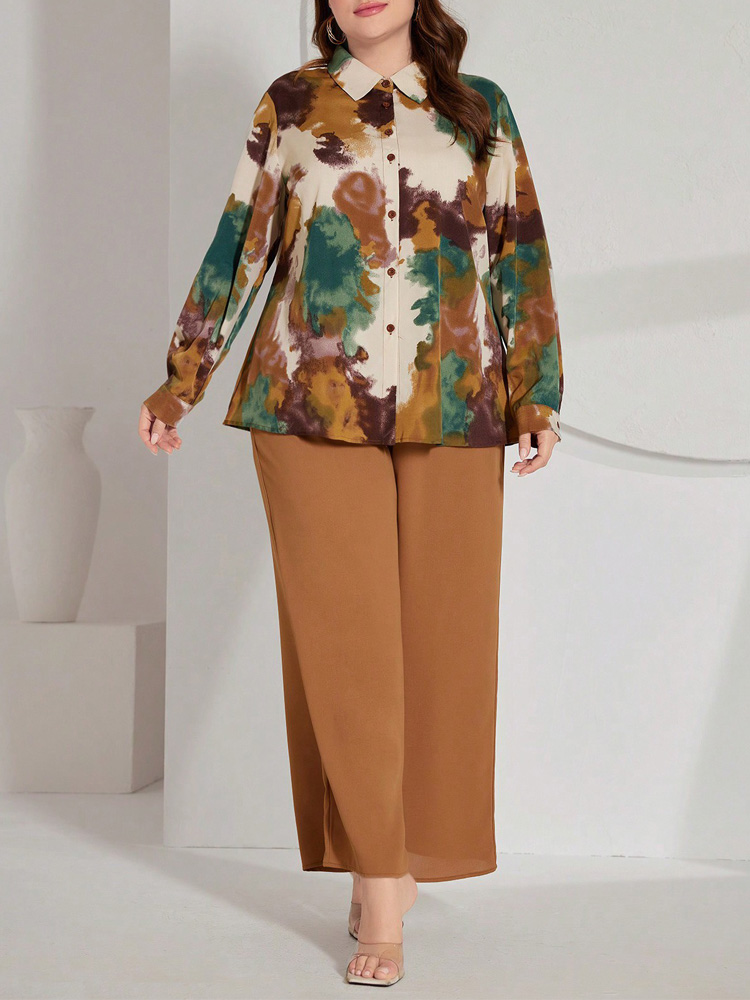 GIBSIE Plus Size Women Pant Se - Tie Dye Shirt Vintage ulasan dan harga
