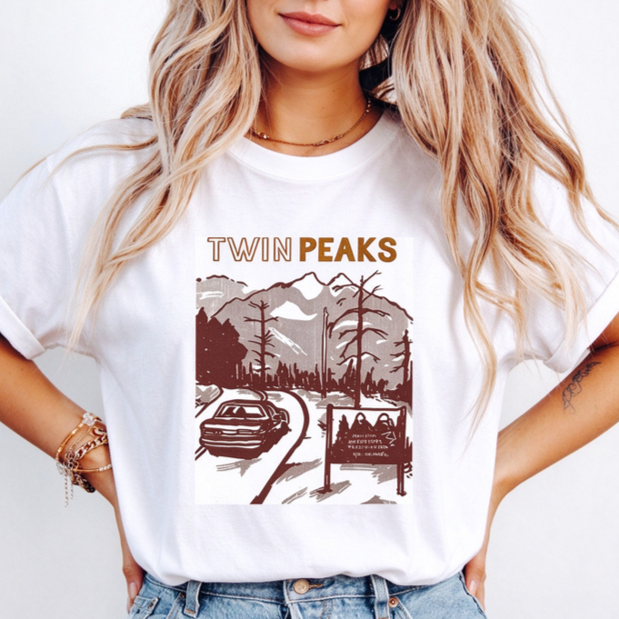 Unisex Twin Peaks Mountain Roa - Vintage Fashion Tv ulasan dan harga