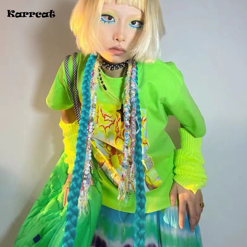 Karrcat Y2k Aesthetics T-shirt - Tie Dye Shirt Vintage ulasan dan harga