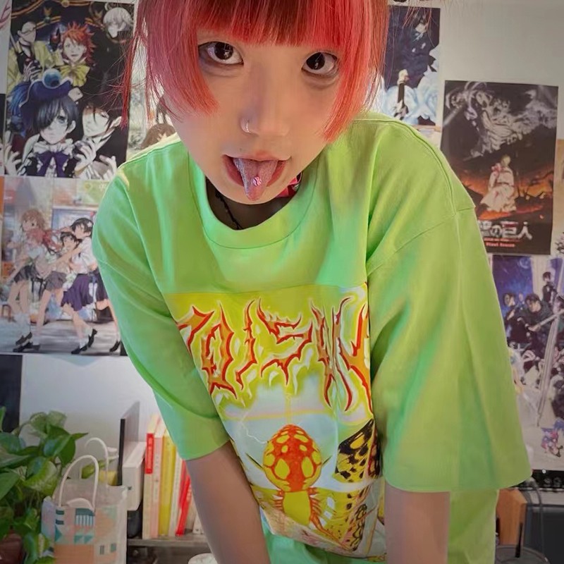 Karrcat Y2k Aesthetics T-shirt - Tie Dye Shirt Vintage ulasan dan harga